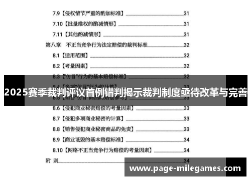2025赛季裁判评议首例错判揭示裁判制度亟待改革与完善